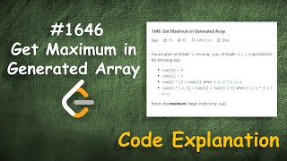 YouTube video 'Get Maximum in Generated Array | Live Coding with Explanation | Leetcode #'