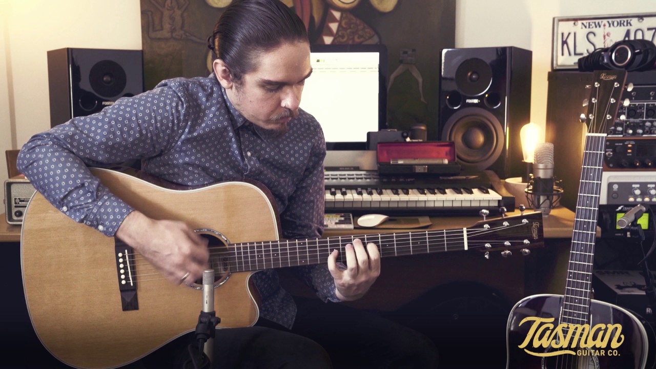 Tasman Seeker TA100-CE Dreadnought Acoustic/Electric Guitar w/Case