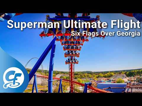 Back row point of view footage of Superman - Ultimate Flight