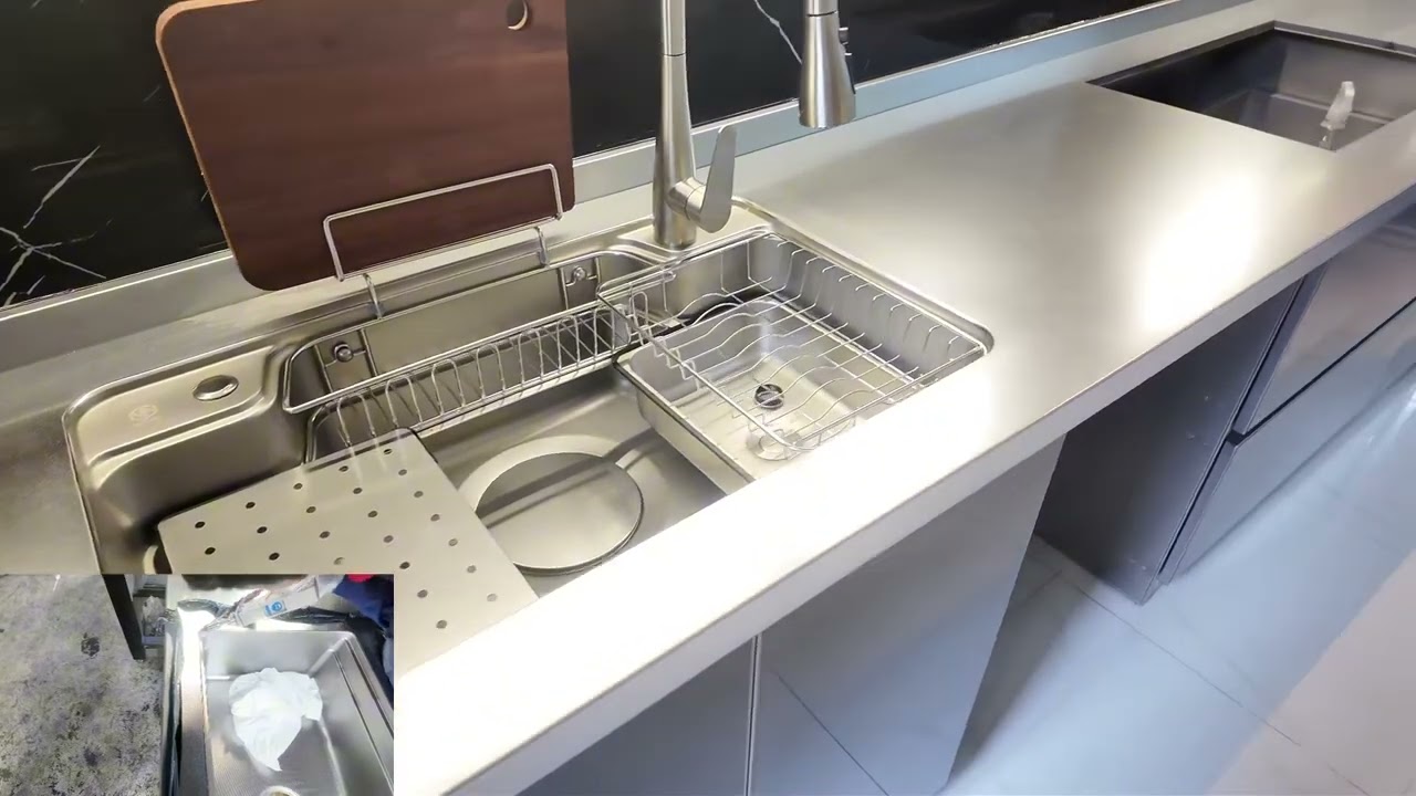 Gia Công Mặt Bàn Inox 304 Chống Trầy Liền Chậu Tại Xưởng Nhất Nam