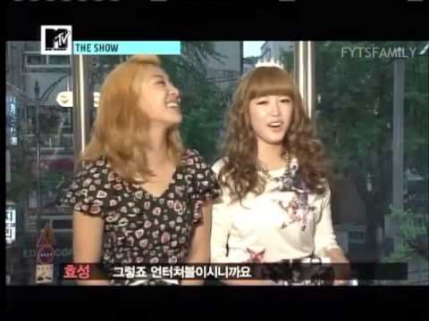 110514 Hyosung & f(x)'s Luna interviewing Untouchable