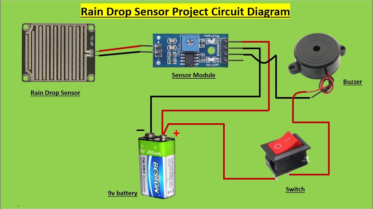 Rain Detector Project | Rain Detector Alarm circuit Diagram  | Electronics Projects for Beginners
