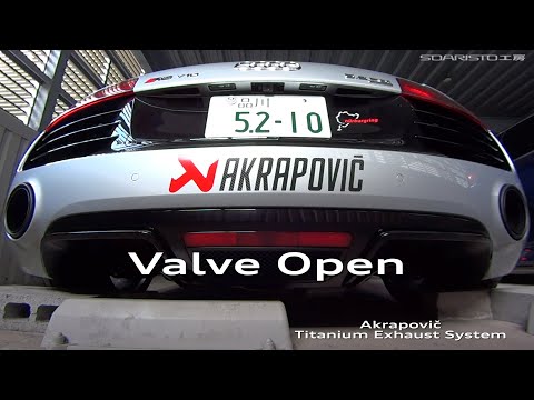 [HD] Audi R8 V10 5.2L Akrapovic Slip-On Line (Titanium)
