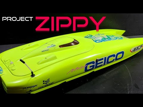 Boat Gang Sent The Proboat Miss Geico Catamaran - Discontinued Model Boat