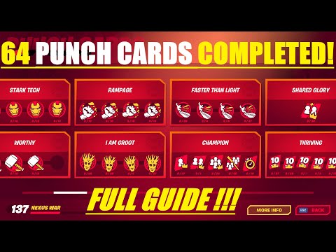 How to Unlock All *64 PUNCHCARDS* Guide ! (Punch Cards Completed!) - Fortnite Chapter 2 Season 4