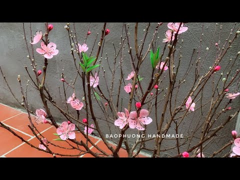 How to make peach blossom by crepe paper| BaoPhuong Handmade