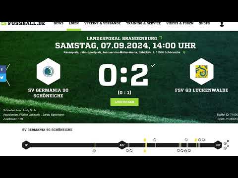 SV Germania 90 Schöneiche - FSV 63 Luckenwalde 0:2 (0:1)