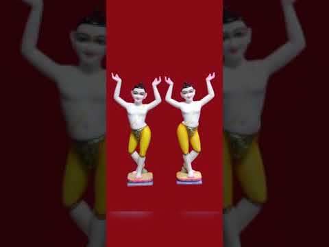 Painted hindu nitai gaura marble statue, indoor, size: 12 in...