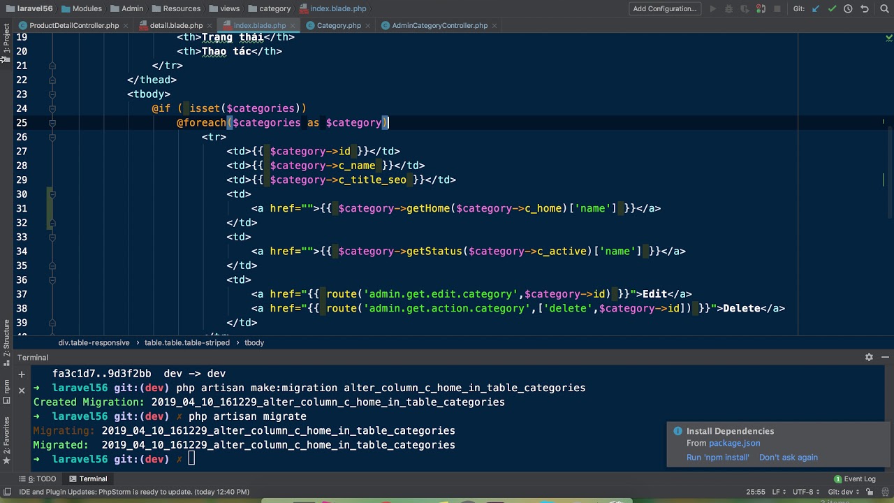 Bài 54 - Hiển thị danh mục nổi bật ra trang chủ - Website bán hàng