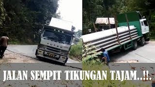 Download lagu Truk Tronton Mitsubishi Fuso Di Jalan Sempit Tikungan Dan Menanjak - Skill Sopir Tronton mp3