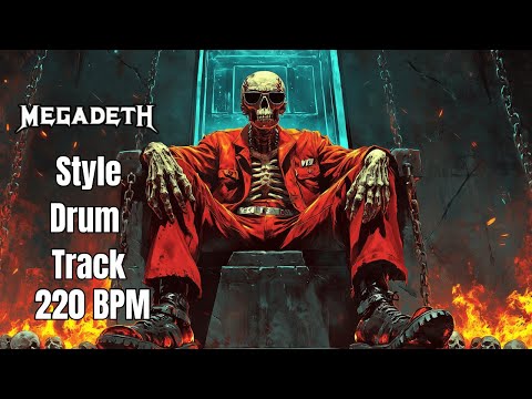 Megadeth Style Thrash Metal Drum Backing Track - 220 BPM