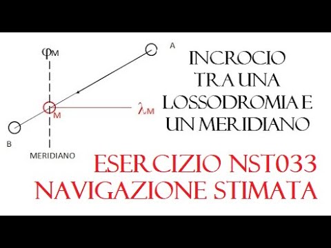 NST033 - Incrocio tra una lossodromia BREVI DISTANZE ed un MERIDIANO - 3° Problema delle CORRENTI