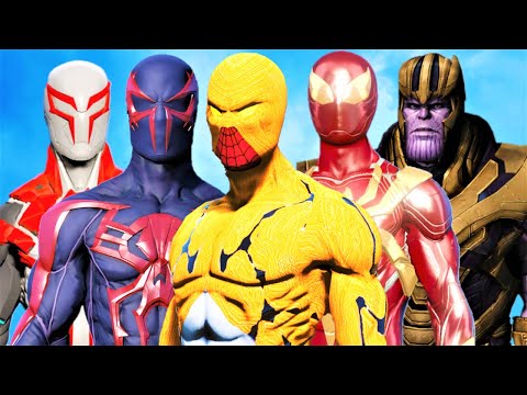 TEAM SPIDER-MAN and COSMIC SPIDERMAN vs THANOS - EPIC BATTLE