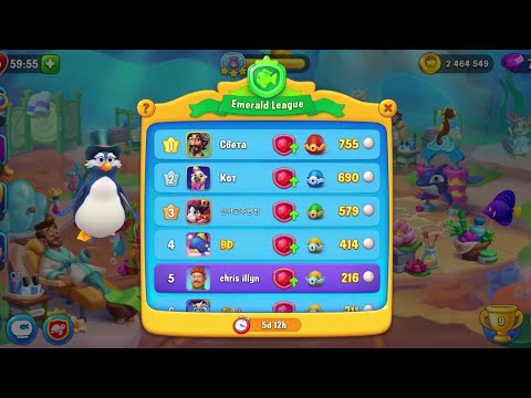 @Fishdom Atlantis Cup Hard Stage Level 8, Completed by a Hammer 🔨. Got 5th Place in Emerald League.