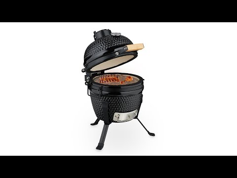 Kamado Grill aus Keramik Schwarz - Rot