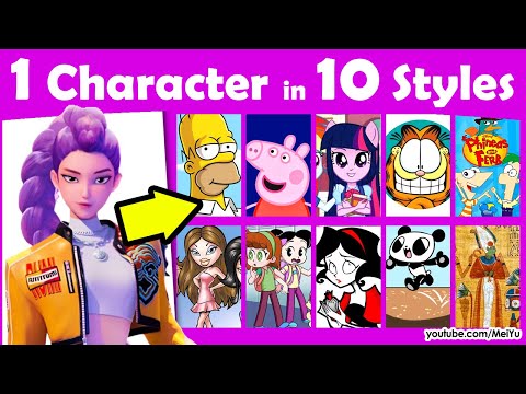 Draw Rumi KPop Demon Hunters 10 Art Styles Swap Challenge | New Book Best Friend Worst Bully: Mei Yu