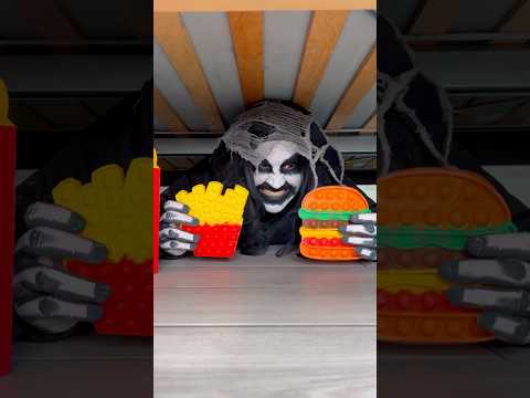 Monster gets happy meal 🍟👻 #shorts