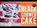 How To Make A BLACK COBWEB CAKE! Chocolate Cake, Black Ganache and filled with Halloween Candy!
