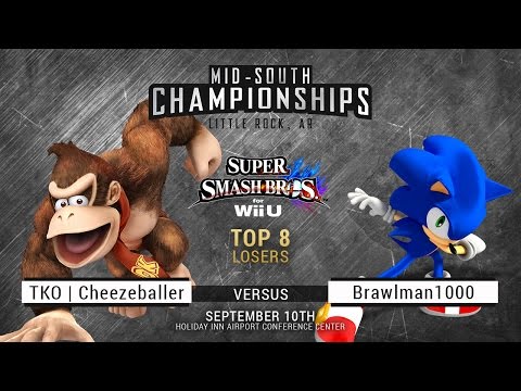 MSC 2016 - TKO | Cheezeballer ( Donkey Kong ) vs Brawlman1000 ( Sonic ) Smash 4 Wii U Loser's Top 8