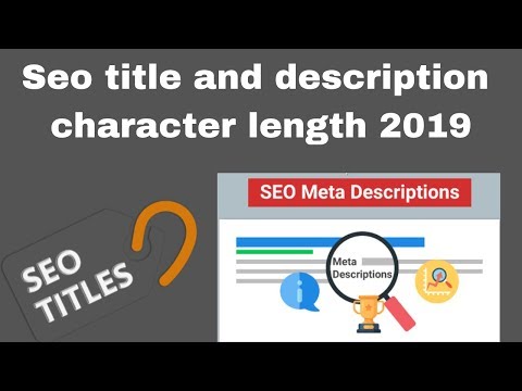 Seo title and description character length 2019