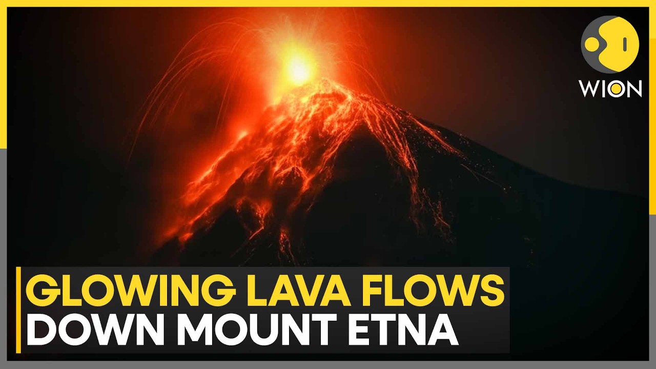Mount Etna Erupts In Spectacular Display As Glowing Lava Lights Up Sicily | WION