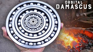 Forging Damascus blade out of a Bearings (part 1/2)
