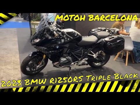 2023 BMW R1250RS Triple Black Walkaround at MotoH Barcelona 2023 Fira Barcelona