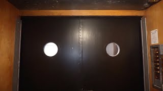 Original 1954 Fischer &amp; Ravn traction freight elevator @ Høffdingsvej 22, Copenhagen, Denmark