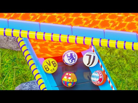 Marble Race Escape from the Lava - 16 Best Football Clubs
