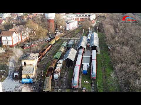 Locomotive 060-DA & LDH Abandonate & Depoul de Locomotive Oradea Vazut din Drona - 05 Februarie 2026