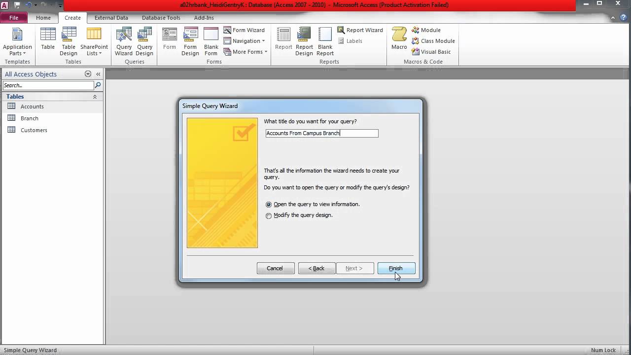 Microsoft Access Specify Query Criteria and Sorting