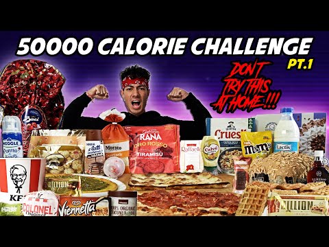 50,000 Calorie Challenge - Don't Try This at Home... (pt. 1) - Man vs. Food Cheat Day