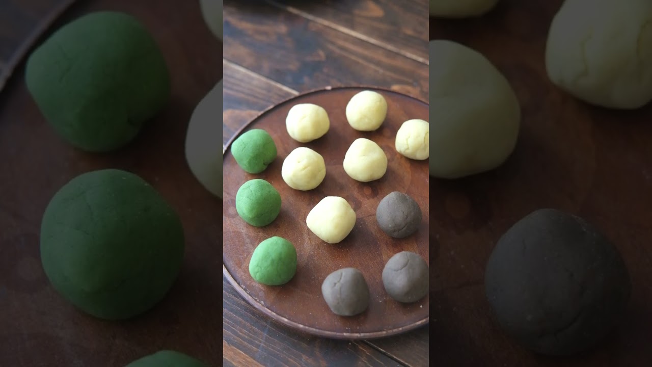 MATCHA & HOJICHA SWEET POTATO TWISTED BALLS | #shorts | RECIPE | Takoshiho Cooks Japan