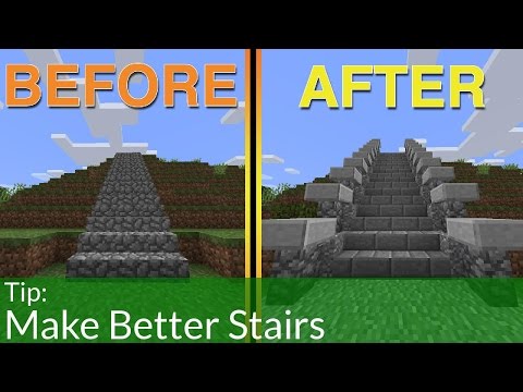 OMGcraft - Minecraft Tips & Tutorials! - How To Build Better Stairs In Minecraft