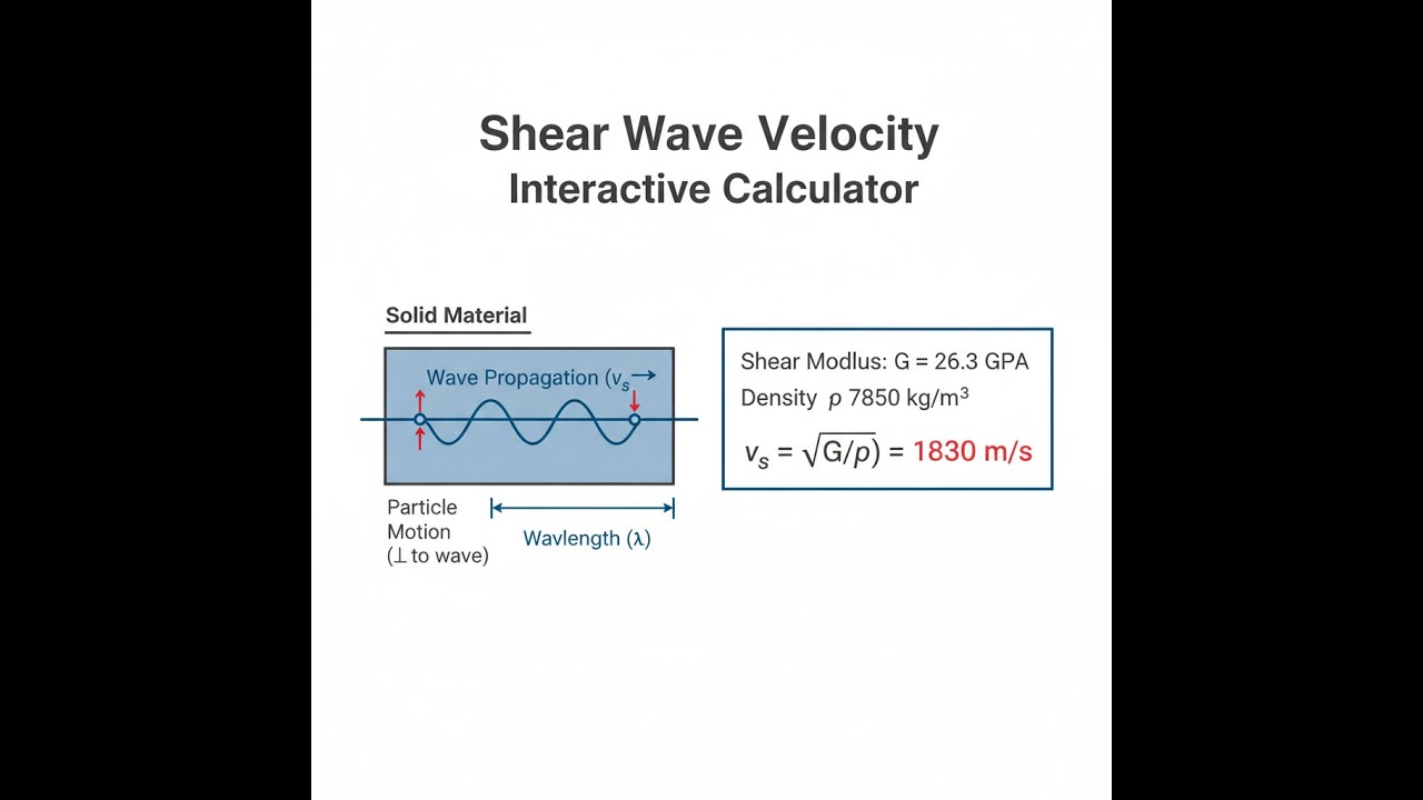 Shear Wave Velocity Interactive Calculator - Instructions Video