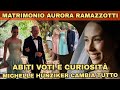 Matrimonio Aurora Ramazzotti mamma Michelle cambia colore, abito della sposa e vestiti invitati