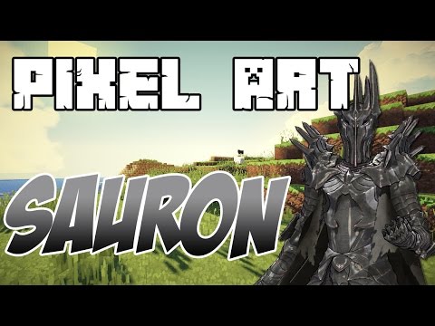 Robojoker - Minecraft Pixel Art: SAURON / WITCH KING (The Lord of the Rings) - Tutorial