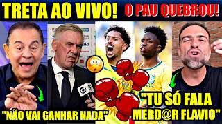 EITA! TRETA AO VIVO! "VOCÊ SÓ FALA MERD@R" O BRASIL TÁ UMA 🤬🤬nessa COPA DO MUNDO.." PILHADO x FLAVIO