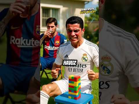 RONALDO VE MESSI BİR HAVUZ YAPTI 🤣 #futbol #ronaldo #çizgifilm #messi