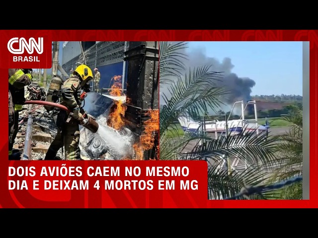 Dois aviões caem no mesmo dia e deixam 4 mortos em Minas Gerais | CNN PRIME TIME
