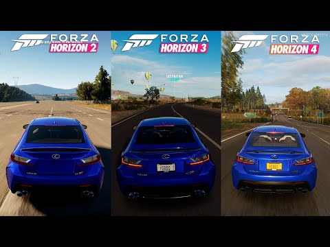 Forza Horizon 2 vs Forza Horizon 3 vs Forza Horizon 4 - 2015 Lexus RC F Sound Comparison