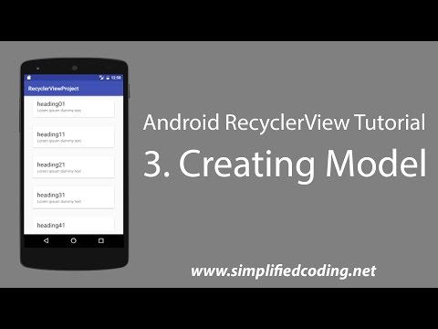 3. Android RecyclerView Tutorial - Creating Model