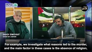 Image of guest and interviewer on Voice of Palestine radio