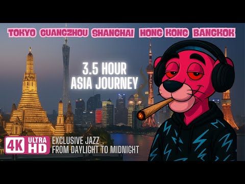 3.5 Hours Relaxing Jazz Music 2026 ☕️ 4K Drone Journey Over Asia (Study & Work)