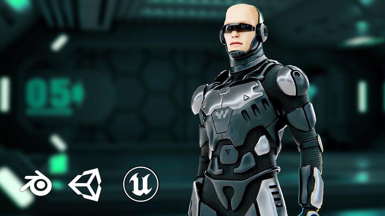 Mecha Soldier-C Auto-Rig Pro Rigged For Mixamo Unreal Engine Unity 3D Model