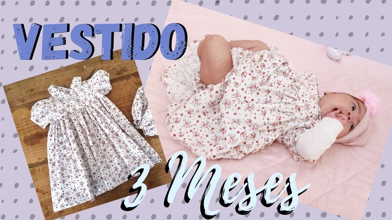 ¿Cómo hacer un vestido de bebé / Talla 3 meses