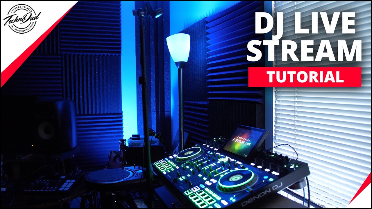 DJ preparing an OBS live stream with audio and video sources