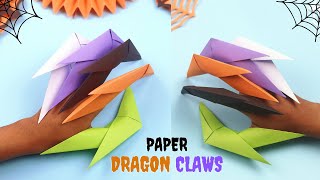 Origami Paper Dragon Claws For Halloween| How to Make Paper Claws| DIY Halloween Costumes
