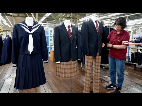 批量生產校服的過程。 擁有170年曆史的日本製服工廠