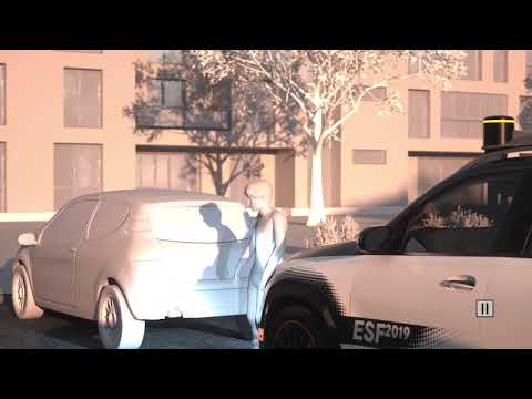 Mercedes-Benz ESF 2019 - Kooperative Fahrzeug-Umfeldkommunikation - Fußgängerwarnung